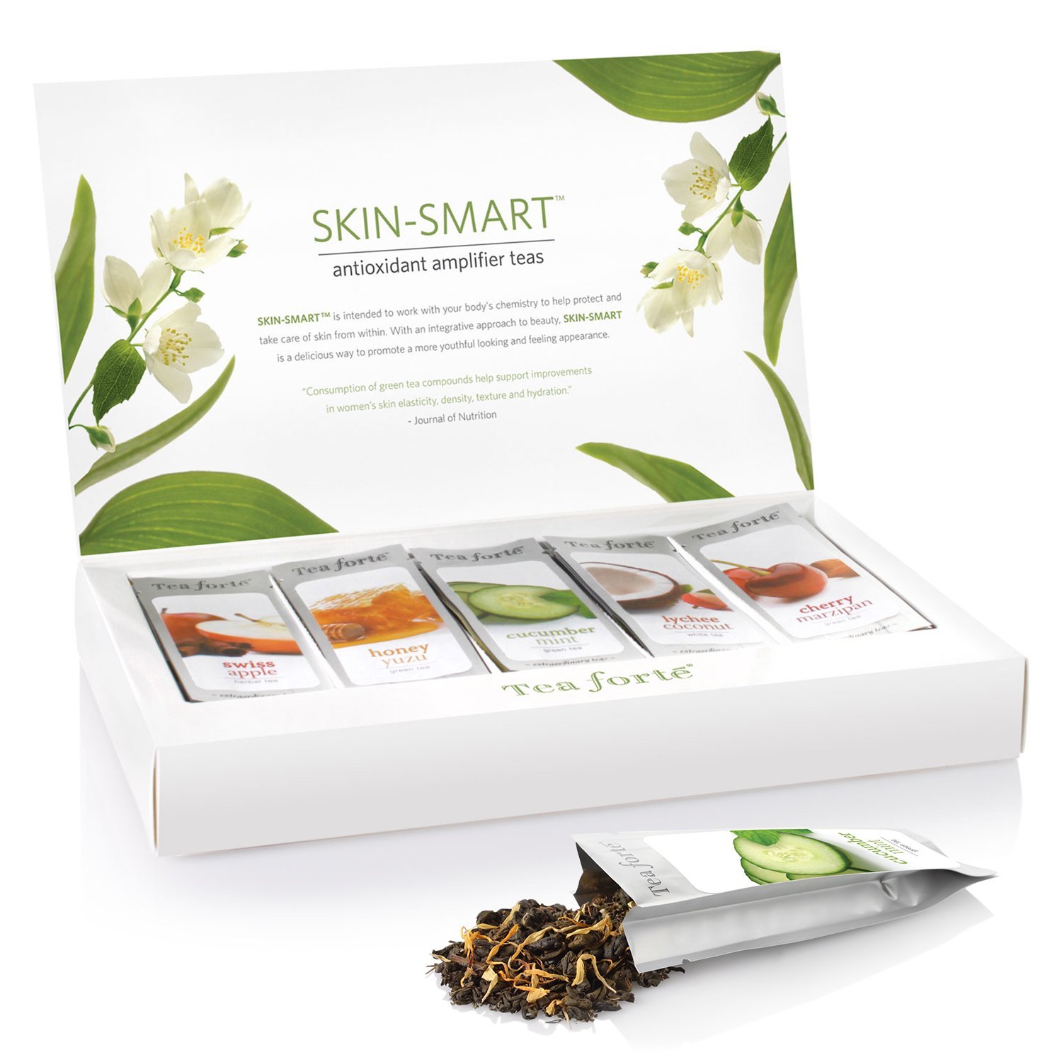 Tea Forté SKIN-SMART Single Steeps Loose Leaf Tea Sampler, 15 Single ...
