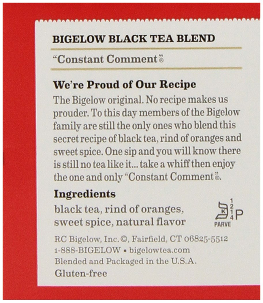 Bigelow constant comment tea 20 count boxes pack of 6 n3 free image