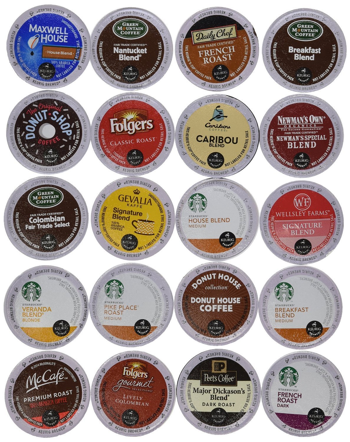 20 Count K-Cup 2.0 Sampler - Ultra Versatile, Premium Coffee Variety ...