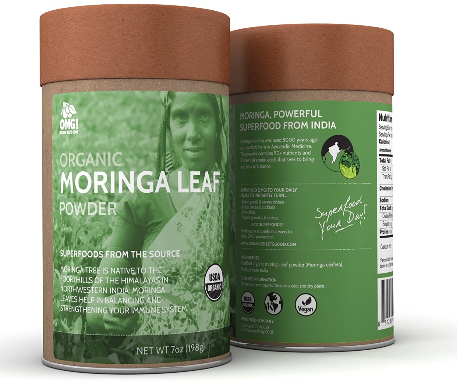 OMG Superfoods Organic Moringa Powder 100 Pure USDA Certified