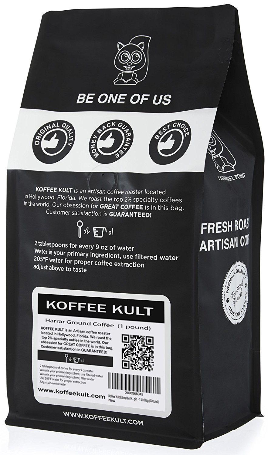 Koffee Kult Ethiopian Harrar Coffee - Whole Bean Coffee- Fresh Gourmet ...