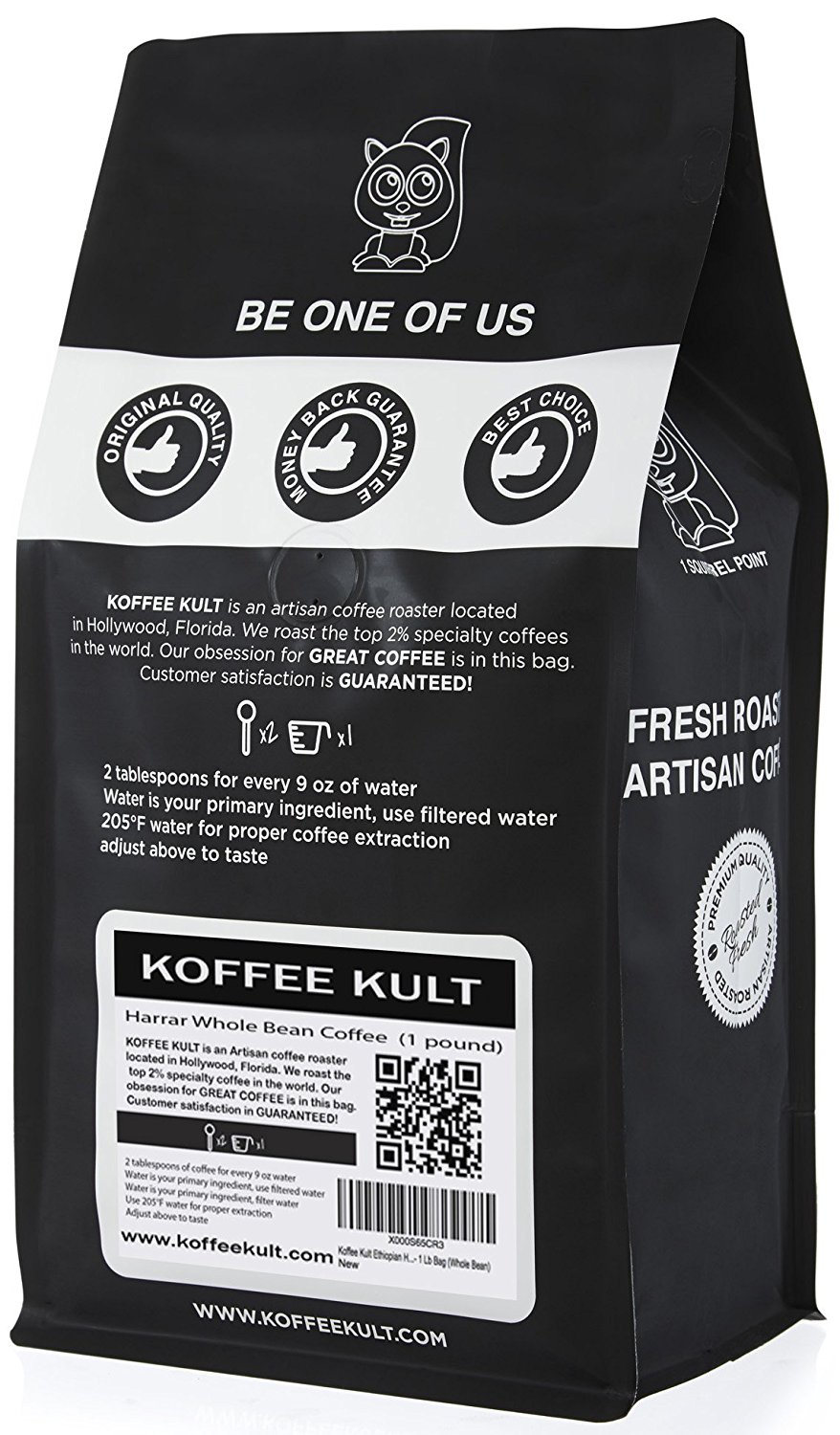 Koffee Kult Ethiopian Harrar Coffee - Whole Bean Coffee- Fresh Gourmet ...