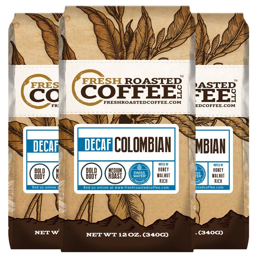 100% Colombian Swp Decaf Coffee, Whole Bean, Swiss Water Processed 