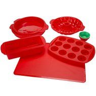Classic Cuisine 18 Piece Silicone Bakeware Set, Red
