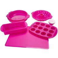 Classic Cuisine 18 Piece Silicone Bakeware Set, Red N6
