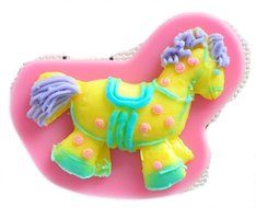 Chariot trading - Easy to clean soft silicone horse mold,Fondant Cake Decorating