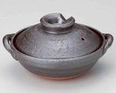 Tetsuyu for 1-2 persons 7.1inch Donabe Japanese Hot pot Grey Ceramic Made in Japan N2