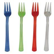 Creative Converting 24 Count Plastic Forks, Mini, Assorted Colors