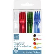 Creative Converting 24 Count Plastic Forks, Mini, Assorted Colors N2
