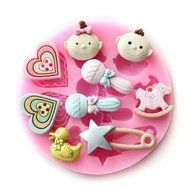 mini Baby shower F0489 Fondant Mold Silicone Sugar mold Craft Molds DIY gumpaste flowers Cake Decorating