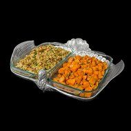 Arthur Court Holiday/special Occasion Turkey Double 2-qt Casserole W/pyrex