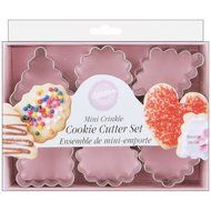 Wilton 2308-1205 Mini Metal Cookie Cutters, Geometic Crinkle, 6-Piece