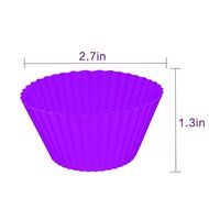 VIVOHOME 24 Pack Reusable and Non-stick Silicone Mini Cupcake Baking Muffin Cups Liners/ Candy Chocolate Holders... N2