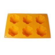 Orange 6 Cavities Big Flower Silicone Cake Baking Mold Cake Pan Muffin Cups DIY