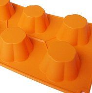 Orange 6 Cavities Big Flower Silicone Cake Baking Mold Cake Pan Muffin Cups DIY N2