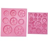 Funshowcase Steampunk Style Clock Watch Wheel Cogs Gears Candy Silicone Mold for Sugarcraft, Cake Decoration,...