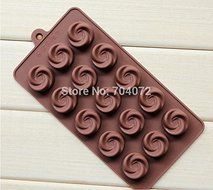 1pcs Vortex Rose Flower Shape Diy Chocolate Ice Mould Cake Mold Silicone