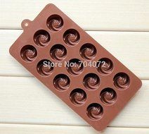 1pcs Vortex Rose Flower Shape Diy Chocolate Ice Mould Cake Mold Silicone N2