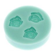 QINF 3 Hole Rose Flower Acrylic Resin Flower Silicone Mold for Cakes