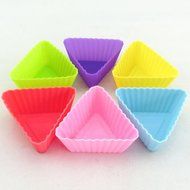 12pcs/set Kitchen Tools Triganle Shape Soft Silicone Mould Candy Muffin Cup Cake Christmas Mold Tool Cakecup Tools N3