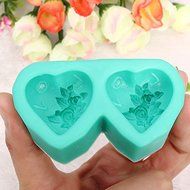 Double Heart Shape Cake Mold Silicone Cake Mould N7