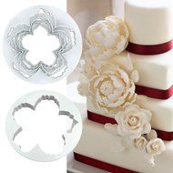 4Pcs Paste Baking Cutter Mold Set Decorating Peony Flower Cookies Fondant Cake