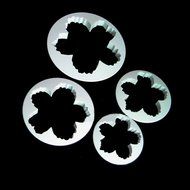 4Pcs Paste Baking Cutter Mold Set Decorating Peony Flower Cookies Fondant Cake N2