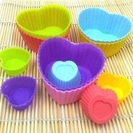 6pcs/set Kitchen Tools Love Heart Shape Soft Silicone Mould Candy Muffin Cup Cake Christmas Mold Tool Silicone...
