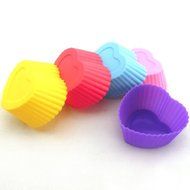 6pcs/set Kitchen Tools Love Heart Shape Soft Silicone Mould Candy Muffin Cup Cake Christmas Mold Tool Silicone... N2