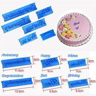 Genenic 6PCS DIY Decorating Fondant Cutter Sugarcraft Mould Happy Birthday Cake Mold Letter