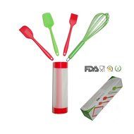 Silicone Baking Utensil Set (5 Pieces) Packaged in Gift Box (Blue &amp; Green) Christmas Gifts for Women N9