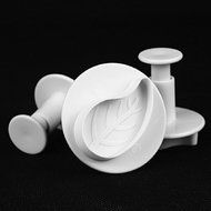 DUFUSTORE 3pcs x Leaf Shape Candy Jelly Fondant Cookie Tools Mold Cake Decoration N5
