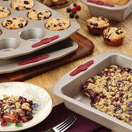 Paula Deen Signature Nonstick Bakeware with Red Silicone Grips 3-Piece Bakeware Set N7