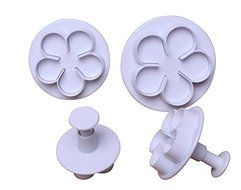YIJIA New Spring Print Mould Food Grade Plastic Manufacturing 4PCS/SET Flower Shape Cake Tools Printing Mould