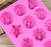 2015 new hot 12 Holes of silicone cake mold pudding jelly mold handmade soap mold flowers Russia, Brazil N2