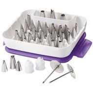 Wilton Beginner Cake Decorating Set - Includes Master Tip Set of 55 Tips, 12 Twelve Inch Piping Bags, and 2 Couplers N2