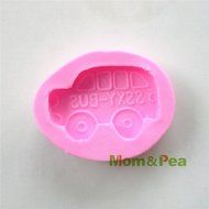 Mom&amp;pea 0538 Bus Shaped Silicone Mould for Fondant Cake Sugar Paste Cake Decoration 3d Cake Toppers Mold Soap... N3