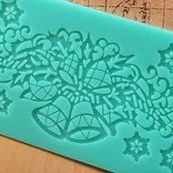 FVIEW Christmas Bells Lace Cake Mold Silicone Fondant Cake Decorating Mould N2
