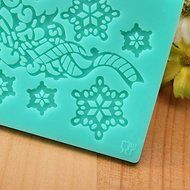 FVIEW Christmas Bells Lace Cake Mold Silicone Fondant Cake Decorating Mould N4