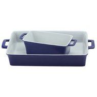 Omniware 1179237 2 Piece Baker Set with a Rectangle Baker and a Loaf Baker, Cobalt