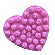 JLHua Set of 2 Candy Molds For Lego Lovers, Chocolate Molds, Ice Cube Molds, Silicone Baking Molds-Love Rose