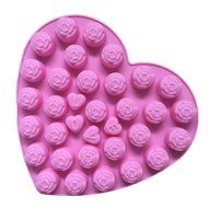 JLHua Set of 2 Candy Molds For Lego Lovers, Chocolate Molds, Ice Cube Molds, Silicone Baking Molds-Love Rose N2