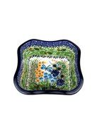 Polish Pottery Ceramika Artystyczna CA352U2380 Square Fluted Baking Serving Dish (1 Pack), 8 x 8", Multicolor