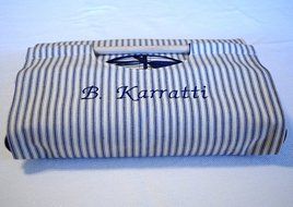 Navy Stripe 9x13 Casserole Carrier, Can be Personalized, Free Shipping - Nautical Kitchen Cooking Gift, Made in... N2