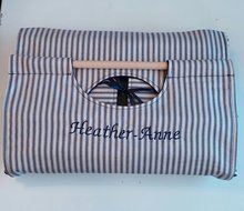 Navy Stripe 9x13 Casserole Carrier, Can be Personalized, Free Shipping - Nautical Kitchen Cooking Gift, Made in... N4