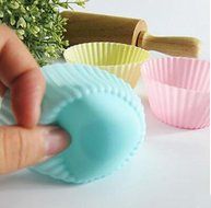 Lariy 5 Pcs Multi-color Silicone Cake muffin Cupcake Mold Round Shape Baking Mould N3
