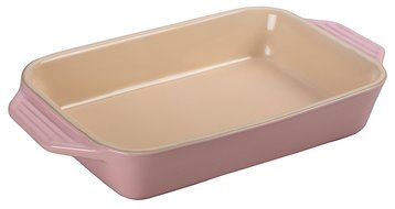 Le Creuset of America Stoneware Rectangular Dish, 10.5 by 7-Inch, Hibiscus