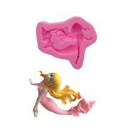 Wocuz WZ1235 Mermaid Shape Silicone Mold Fondant Mold Cupcake Cake Top Decoration Tool Cake Side Decorating Mold