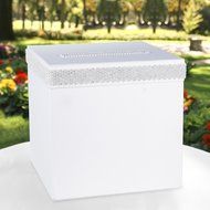 Hortense B. Hewitt 31116 Wedding Accessories Bling Card Box, White N2
