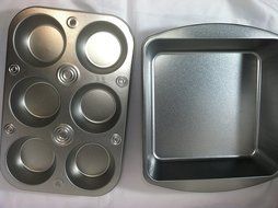 Bakeware Set Toaster Oven Kitchenware Cookware Baking Cooking Pans (2, Gray)